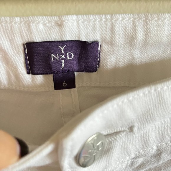 NYDJ Clarissa Colored Stretch‎ Ankle Skinny Jeans In Optic White Womens Size 6 - Picture 5 of 14